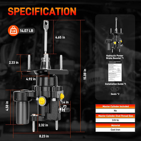 Dodge Ram Direct Fit Hydraulic Power Brake Booster Replacement for 2003-2011 Ram 2500 3500 detailed specifications image