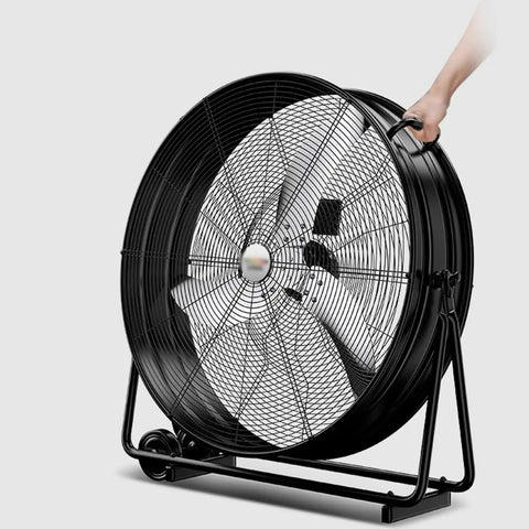 Heavy Duty 48 Inch Industrial Floor Fan Commercial Air Circulator With Silent Motor And 45 Degree Tilt, robust metal design, easy to carry.