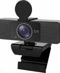 Straight Up Crisp 4K Autofocus USB Webcam For PC With Dual Mics, featuring privacy cover and sturdy clip design.