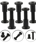 Badass Black Stainless Steel Binding Screws M6x25 Countersunk Barrel Nuts For Tough Leathercraft And Scrapbooking 5 Pack displayed from multiple angles.