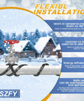 Heavy Duty Water Pipe Heat Tape for Freeze Protection in snowy landscape, showing spiral installation and valve connection details.