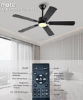 52 Inch Modern Ceiling Fan With Lights App Remote Control Low Profile Reversible DC Motor 6 Speeds in bedroom