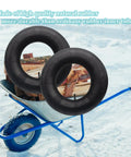 Inner Tube For 4.80 4.00 8 Inch Tires Beefy Heavy Duty Fit For Wheelbarrows shown on metal wheelbarrow with wood load