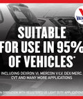 Multi Vehicle ATF Full Synthetic Transmission Fluid One Gallon For Most Cars Including CVTs Delivers Leak Prevention