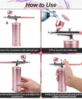 Step-by-step guide using Rechargeable Cordless Airbrush Kit With Portable Wireless Air Brush Gun for precision tasks.