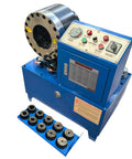 Pro Shop Workhorse Electric Hose Crimper Equipped With High Pressure Hydraulic Tube Press for heavy duty pipe jobs with magnetic dies.