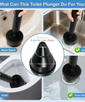 Heavy Duty Air Pressure Toilet Plunger That Will Blast Through Stubborn Kitchen Sink Or Floor Drain Clogs Fast Save A Buck Straight Up Skipping Awful Plumber Calls With Ergonomic Pump Handle And Strong Suction in action on sink, toilet, and wash basin.