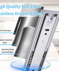 Soft Close Stainless Steel Drawer Slides 12 Inch Full Extension 100LB 5 Pairs Side Mount Ball Bearing Rails For Dresser Cabinet Replacement Includes Easy Install Instructions