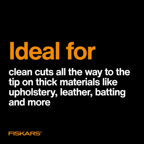 PowerCut SoftGrip Fabric And Mixed Media Scissors Built Tough For Crafting 8 Inch Heavy Duty Serrated Blade That Slices Fabric Cardboard Cork Foam And More With Precision Curved Edge; ideal for upholstery and leather