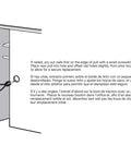 Illustration showing steps to install Solid Brass Closet Door Finger Pull N 7135 For 1-3/4 Inch Thick Doors with screwdriver and alignment tips.
