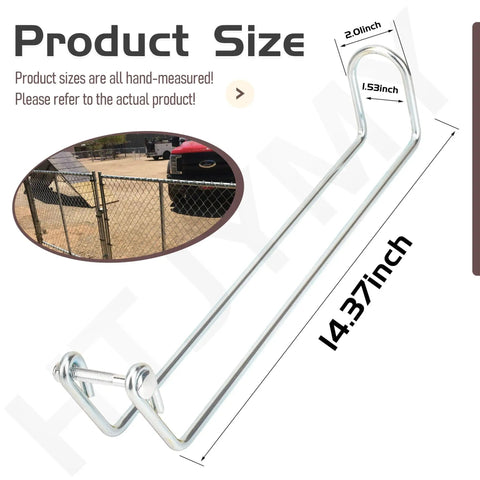Wire Arm Throw Over Gate Latch For Chain Link Fences, Durable Residential Gate Hardware, fits tube frames, silver finish.