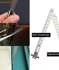 Pro Grade Stainless Steel Taper Welding Gauge For Gap And Depth Measurement, Dual Scale Ruler, Hole Inspection Tool, close-up view.