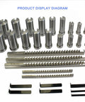 Keyway Broach Set In Fitted Box With 30 Pcs Includes 5 Broaches 18 Collared Bushings 7 Gaskets Push Type Keyway Broaches Industrial Tools