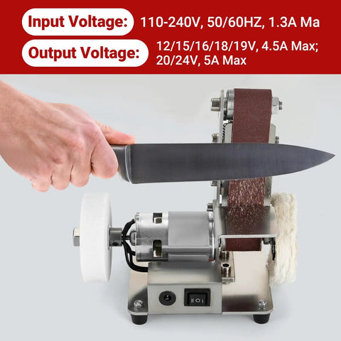 Rock Solid 7 Speed Mini Belt Sander Featuring Ultra Quiet Performance And 20 Tough Sanding Belts For Precision Woodworking glass etching in action.