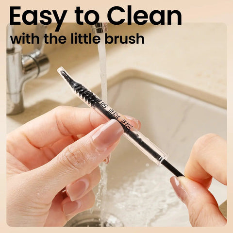Cleaning brush from Glass Dropper Set With 10 Pieces Featuring 8 1ml Droppers And 2 Cleaning Tools under tap