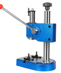 Built Tough Half Ton Manual Press Heavy Duty Iron Desktop Arbor Tool With Spring Assisted Lever For No Sweat Shaft Installation and Smooth Shop Bench Upgrades, detailed view of the lever and base.