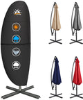 Heavy Duty 600D Patio Umbrella Cover For Cantilever And Offset Umbrellas, Waterproof And Weatherproof, multiple colors displayed