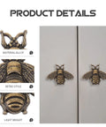 Set Of 10 Vintage Gold Bee Shaped Cabinet Knobs Made From Zinc Alloy Hardware For Cabinets And Dressers shown on door