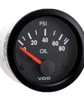 350-104D Oil Pressure Sensor for Cars and Trucks, High-Quality Replacement With Easy Install, Reliable Pressure Monitoring, Durable Sensor for Failsafe Engine Protection, Smooth Performance and Long-Lasting Ride. VDO oil PSI gauge, black face, 80 scale