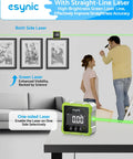 Heavy Duty Digital Angle Finder With Waterproof Magnetic Inclinometer And Type C Fast Charge For Built Tough Construction Projects And Hvac Fixes On The Fly Featuring Crisp Lcd Screen in use, measuring alignment with green laser and digital display.