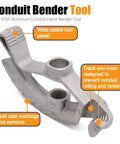 1/2 Inch EMT Conduit Hand Bender Tool With Aluminum Die Cast Head featuring wide foot pedal and cast markings