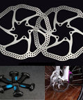 160mm 6 Bolt Stainless Disc Brake Rotor for Road, Mountain, MTB, BMX Bikes 1.9mm Thick, 2 Pack on black background