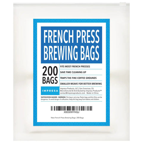 Packaging of Nonwoven French Press Filter Bags 200 Pack For Loose Tea And Mason Jar Brewing