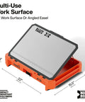MODbox Tray Work Top Grab And Go Portable Work Surface For Multi Use Workbench Stainless Steel Modular Unit, angled view