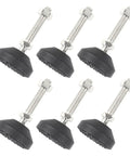 6 Pack Adjustable Furniture Leveling Feet With M10x50mm Thread and Rubber Anti Slip Stabilizers