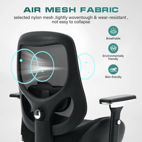 Heavy Duty 750Lb Big And Tall Office Chair With Wide Thick Seat Cushion, Ergonomic Mesh Desk Chair detail of mesh fabric