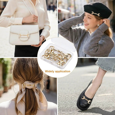 Six Piece Set Medium Horse Bit Buckles D Ring Gold Snaffle Buckles Perfect For Women Must Have Create Exquisite Equestrian Jewelry