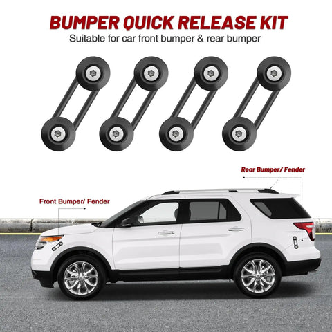 Bumper Quick Release 4 Sets Of Clips And Fasteners For Front And Rear Bumper Fender Repair displayed with SUV