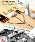 All In One Travel Charging Dock For Watch And Phone With 3 In 2 Cable, Six Charging Ways To Power iWatch And iPhone setup