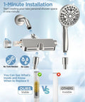 Filtered Shower Head With Handheld Combo, Dual 2-In-1 Spa System With Massage installation guide and comparison diagram