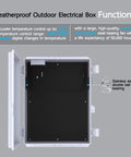Open Outdoor Waterproof Electrical Box IP65 ABS Plastic Enclosure With Fan And Thermostat, Hinged Lid and Wall Mount Features