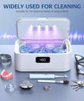 50kHz Ultrasonic Jewelry Cleaner with UV Light, 24oz stainless steel tank, digital timer, cleans eyeglasses and jewelry items