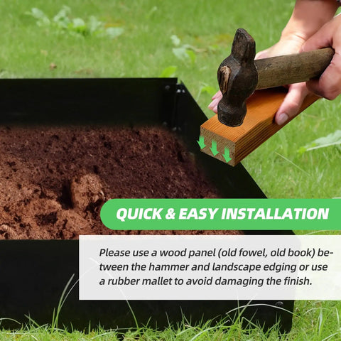 Installing Heavy Duty Steel Landscape Edging Kit Eight Point Four Inch Height By Forty Inch Length Panels