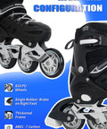 Adjustable Inline Skates For Adults And Kids Dope High Performance Roller Blades With Giant Wheels Black Size 10 11 12