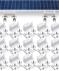 16 Pack No Drill Magnetic Solar Panel Mount Brackets With 4800 Lbs Total Hold Z Style Solar Mounts displayed with hardware