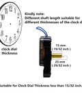 Top Shelf Hour Trigger Music Chime Movement With Melody Box And 29/32 Inch Shaft showing clock dial thickness compatibility.