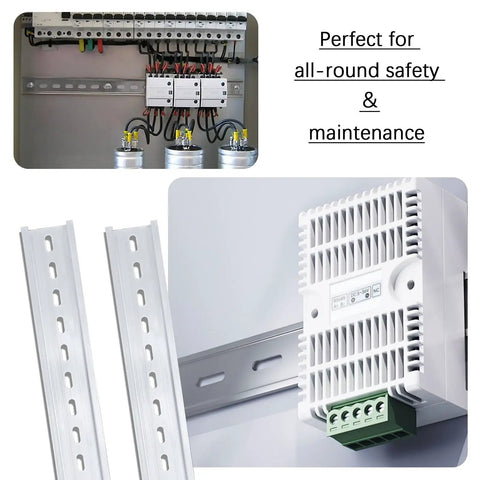 Twin 12 Inch Aluminum Rails 2 Pack For Industrial Control Panels And Telecommunication Equipment installed in enclosure