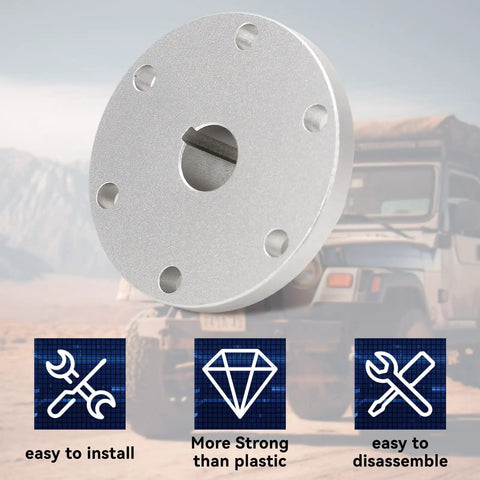 Motor Shaft Coupler With Aluminum Flange Connector And Key Lock Slot For No Slip Secure Power Transfer Through High Speed Turns And Rugged Terrain In Models For Great Torque And Durable All Weather Performance, aluminum flange, 1/2 in shaft