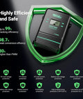 100 Amp MPPT Solar Charge Controller for 12V to 48V Systems displayed with features and protection benefits