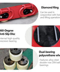 Heavy Duty Electric Machine Dolly Skate With Remote Control For Easy 360 Degree Rotating Industrial Transporter Moving 20 To 50 Ton Loads features diamond ring and anti-slip disc.