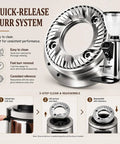 No Nonsense Electric Coffee Bean Grinder With Quick Timer Dial Crisp Led Display Silver Frame Quick-release burr system.