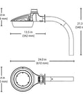 Dimensional drawing of Dorado 36W Outdoor LED Wall Mount Cylinder Light in Bronze Go To Outdoor Lighting Solution 5000K 83 CRI.