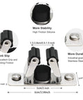 Dimensions and features of Heavy Duty Stainless Steel Mop And Broom Holder Wall Mount 2 Pack Broom Hanger Organizer.
