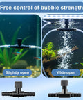 Image showing 20 Pack T Shaped Aquarium Air Valves For 3 By 16 Inch ID Airline Tubing Black Single Way Control Valve demonstrating bubble control