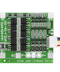 Straight Up Badass 14.8V 4S BMS Protection Board For 18650 Lithium Batteries, 56x48mm with connectors for charging.