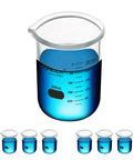 Heavy-Duty 300 Milliliter Glass Beaker Set With 3.3 Borosilicate Griffin Low Form And Printed Graduation Pack Of 6 Durable Lab Beakers